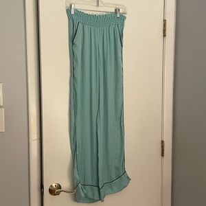 Aerie flowy pajama pants, teal with navy piping, size s, perfect condition